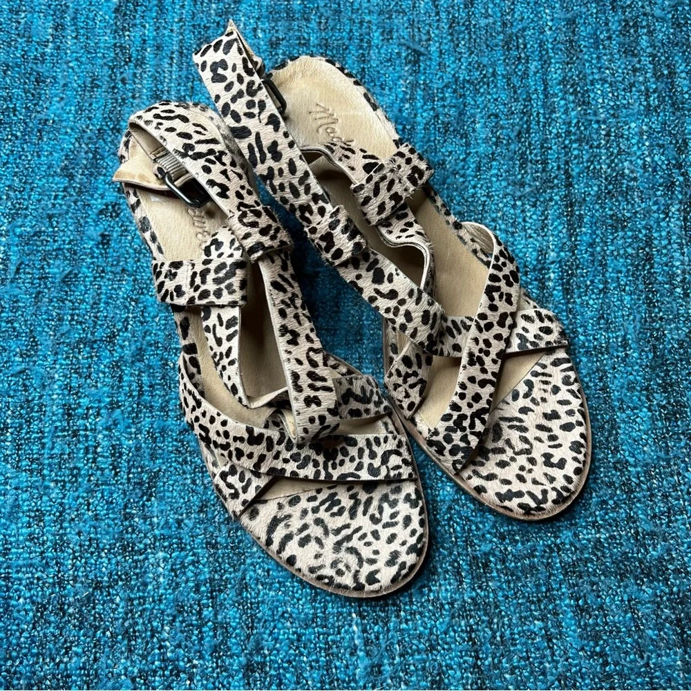 Madewell Alyssa Cheetah Print Calf Hair Sandals Tan and Black Women's Size 7.5